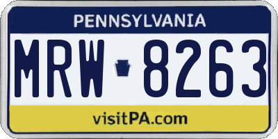 PA license plate MRW8263