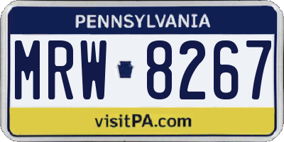 PA license plate MRW8267