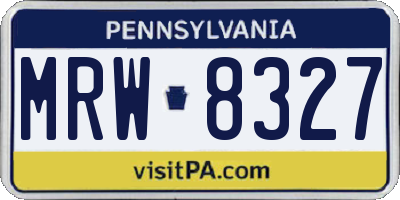 PA license plate MRW8327