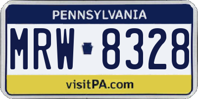 PA license plate MRW8328