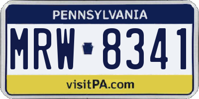 PA license plate MRW8341