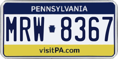 PA license plate MRW8367