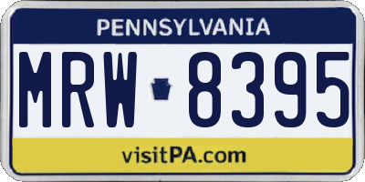 PA license plate MRW8395