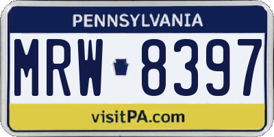 PA license plate MRW8397