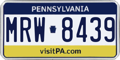 PA license plate MRW8439