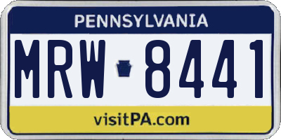 PA license plate MRW8441