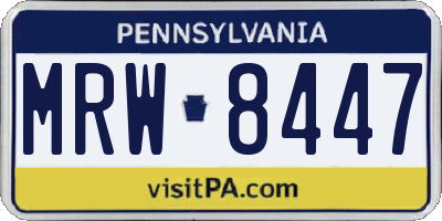PA license plate MRW8447