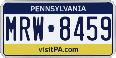 PA license plate MRW8459