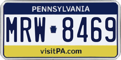 PA license plate MRW8469