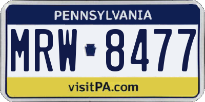 PA license plate MRW8477