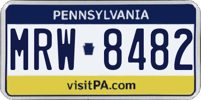 PA license plate MRW8482