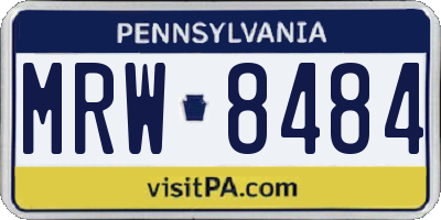 PA license plate MRW8484
