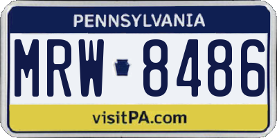 PA license plate MRW8486