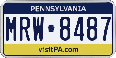 PA license plate MRW8487