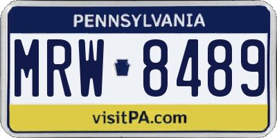 PA license plate MRW8489