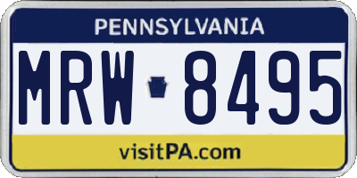 PA license plate MRW8495