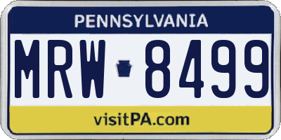 PA license plate MRW8499