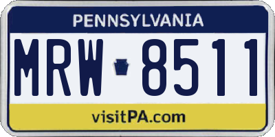 PA license plate MRW8511