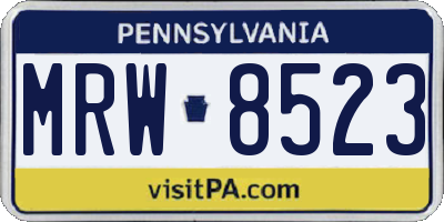 PA license plate MRW8523
