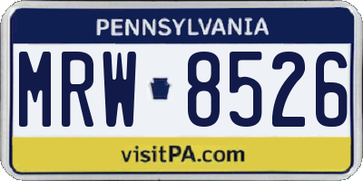 PA license plate MRW8526