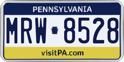 PA license plate MRW8528