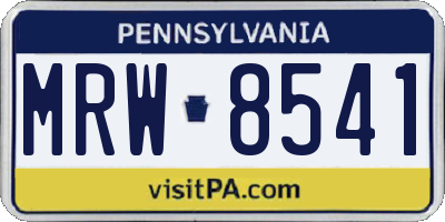 PA license plate MRW8541