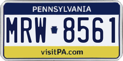 PA license plate MRW8561