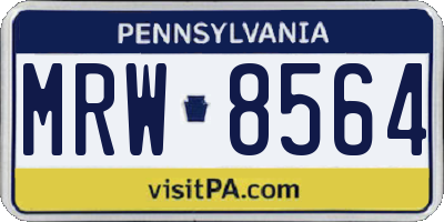 PA license plate MRW8564