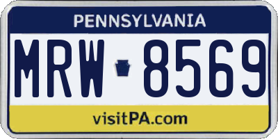 PA license plate MRW8569