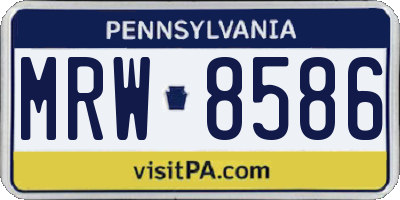 PA license plate MRW8586