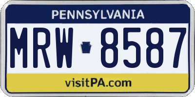 PA license plate MRW8587