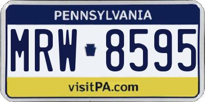 PA license plate MRW8595