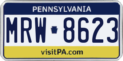 PA license plate MRW8623