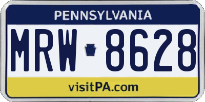 PA license plate MRW8628