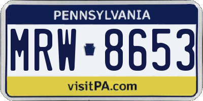 PA license plate MRW8653
