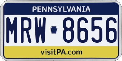 PA license plate MRW8656