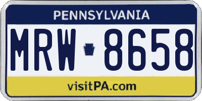 PA license plate MRW8658