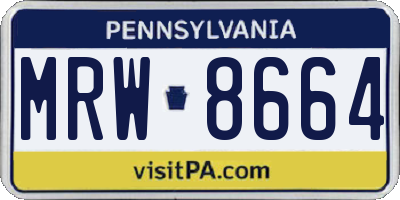 PA license plate MRW8664