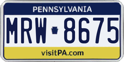 PA license plate MRW8675
