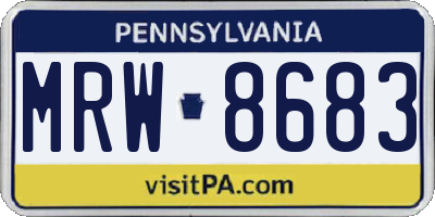 PA license plate MRW8683