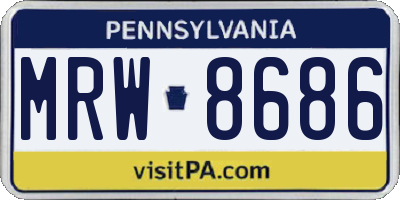 PA license plate MRW8686
