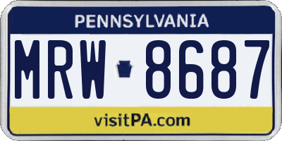 PA license plate MRW8687