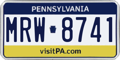 PA license plate MRW8741