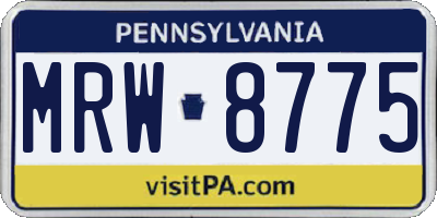 PA license plate MRW8775