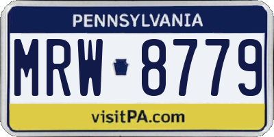 PA license plate MRW8779
