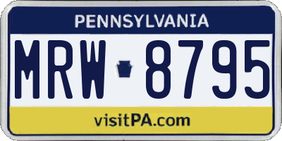 PA license plate MRW8795