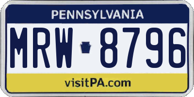 PA license plate MRW8796