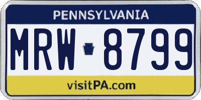 PA license plate MRW8799