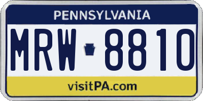 PA license plate MRW8810