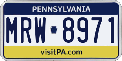 PA license plate MRW8971